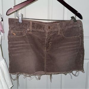 Vintage Abercrombie & Fitch Mini Corduroy Distressed Tan skirt